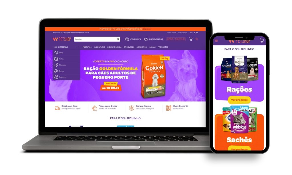 Site responsivo para pet shop