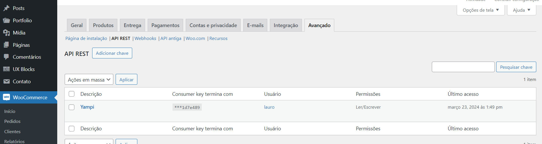 Como configurar o Checkout da Yampi em sua Loja Virtual Woocommerce - Tutorial Completo 2024 3 API REST do Woocommerce para o Checkout da Yampi